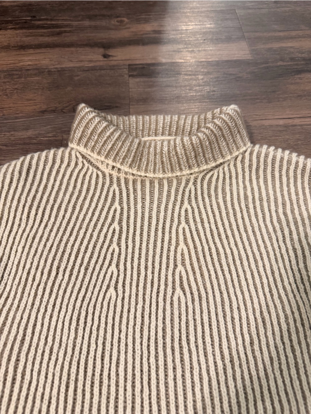 Max Studio Women’s Cream Ribbed Turtleneck Sweater Dress size Small - Picture 2 of 6